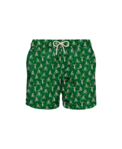 MC2 Saint Barth Man Light Fabric Swim Shorts With Cyclist Print