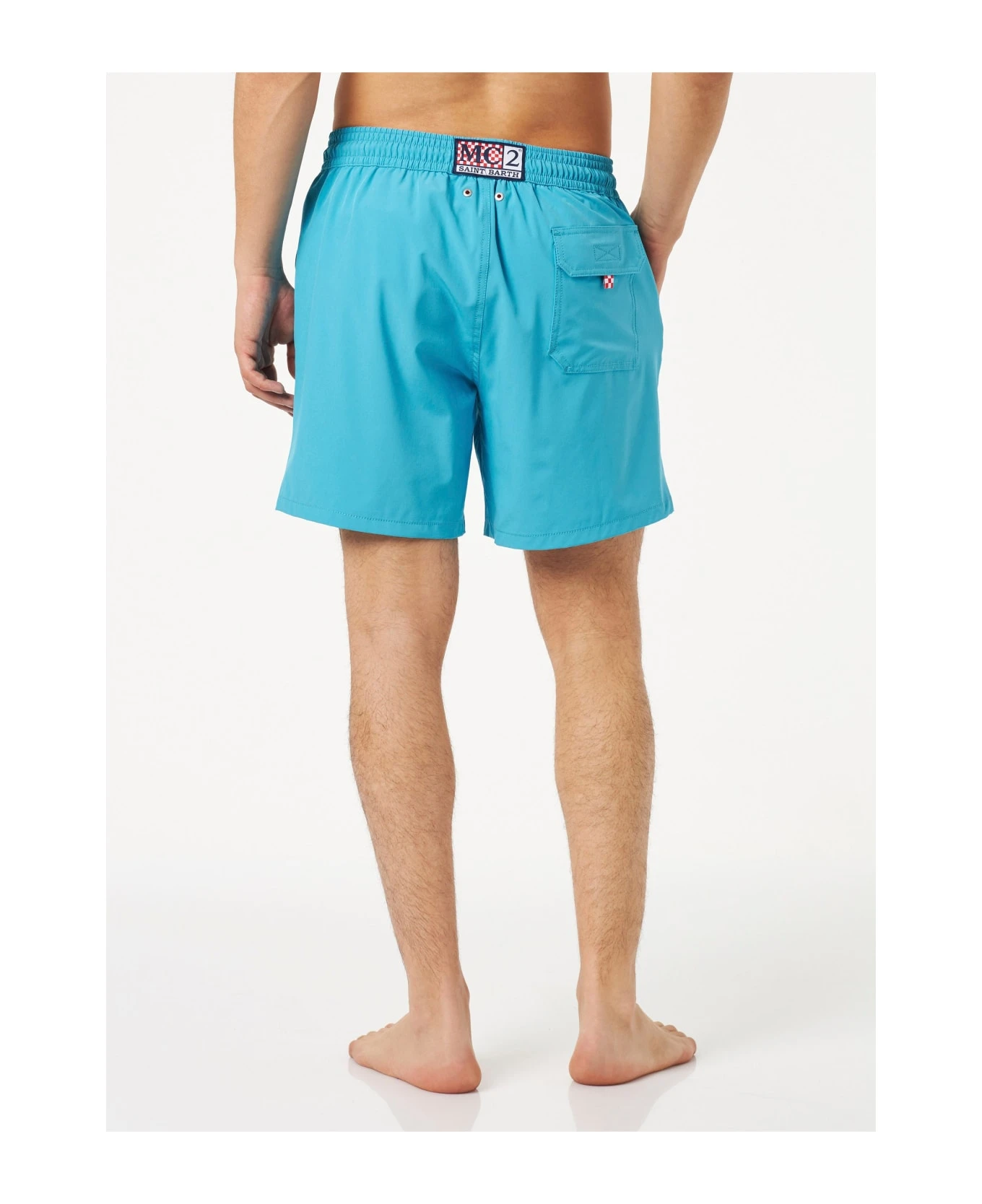 MC2 Saint Barth Man Light Blue Comfort Swim Shorts - Image 4