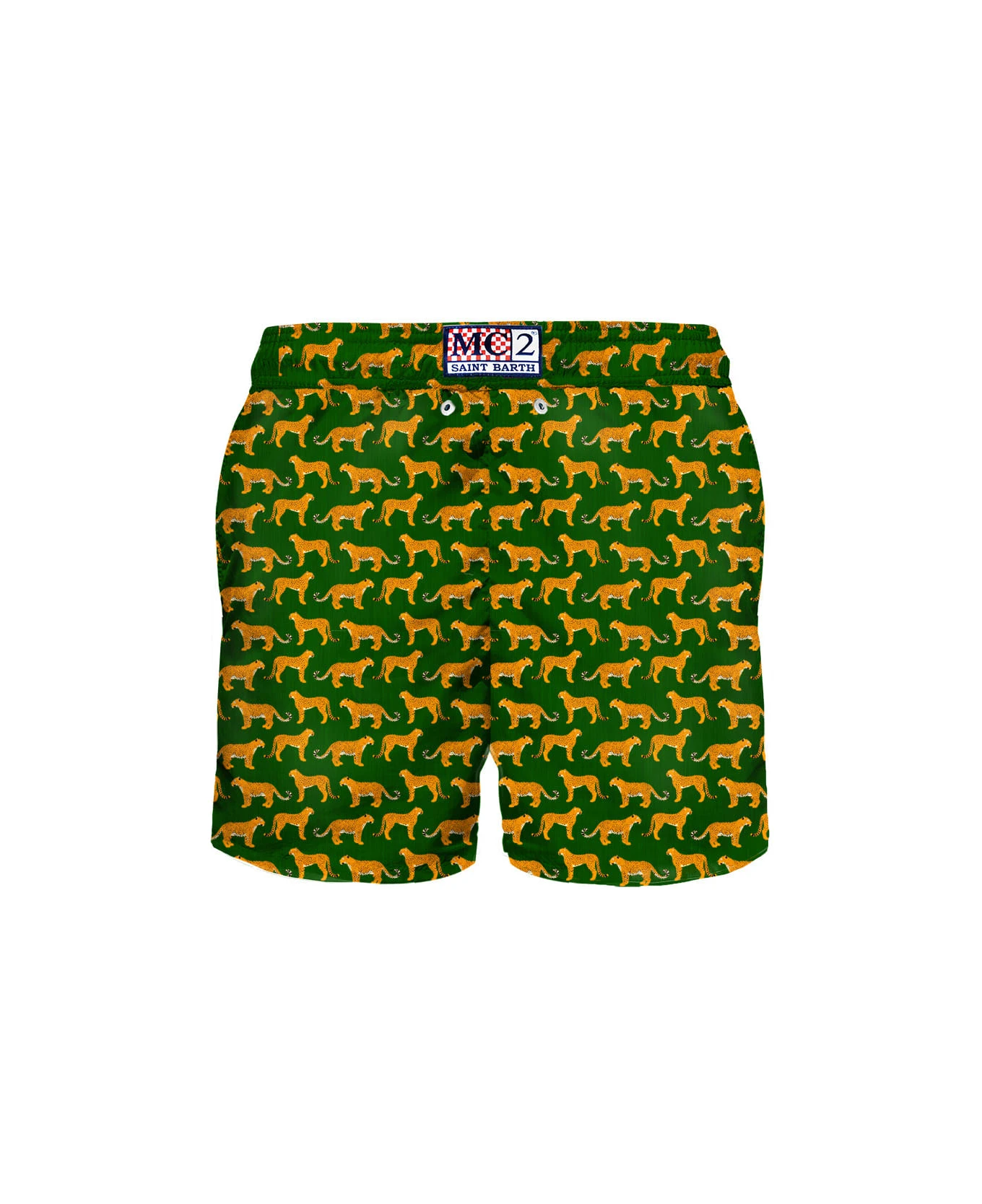 MC2 Saint Barth Man Light Fabric Swim Shorts With Cheetah Print - Image 2