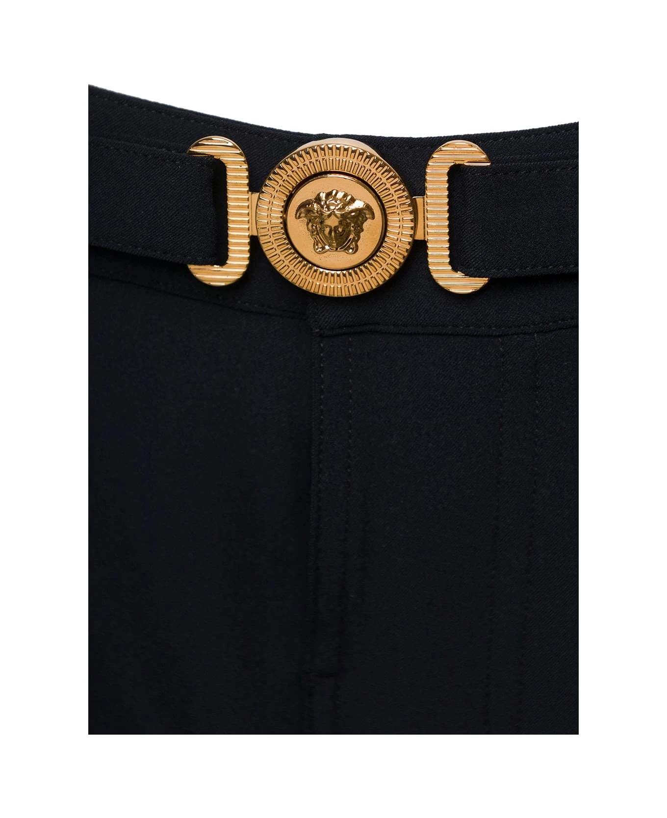 Versace Swim Shorts With Medusa Head Buckle In Black Polyamide Man - Image 2