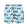 MC2 Saint Barth Man Light Fabric Swim Shorts With Motorbike Print