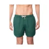 MC2 Saint Barth Solid Green Mid-length Linen Swim Shorts