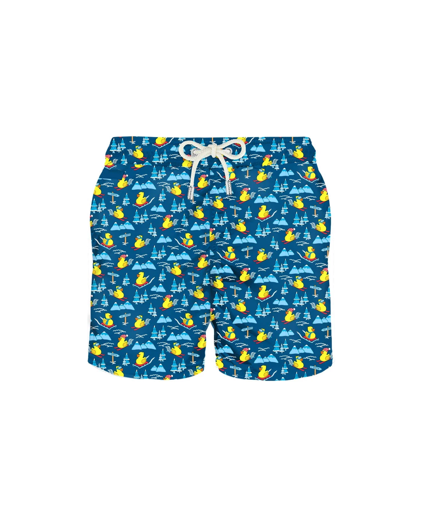 MC2 Saint Barth Light Fabric Man Swim Shorts Winter Ducky Print