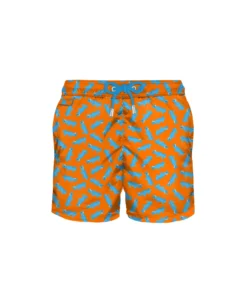 MC2 Saint Barth Light Fabric Man Swim Shorts With Crocodile Print