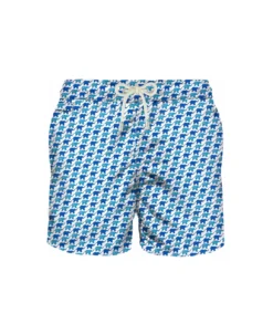 MC2 Saint Barth Light Fabric Man Swim Shorts Elephant Print
