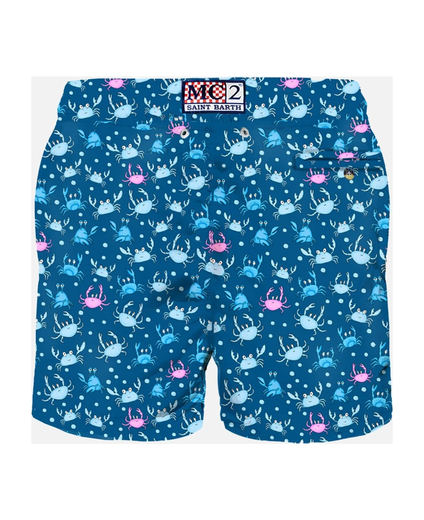 MC2 Saint Barth Man Light Fabric Swim Shorts With Crab Print - Image 2