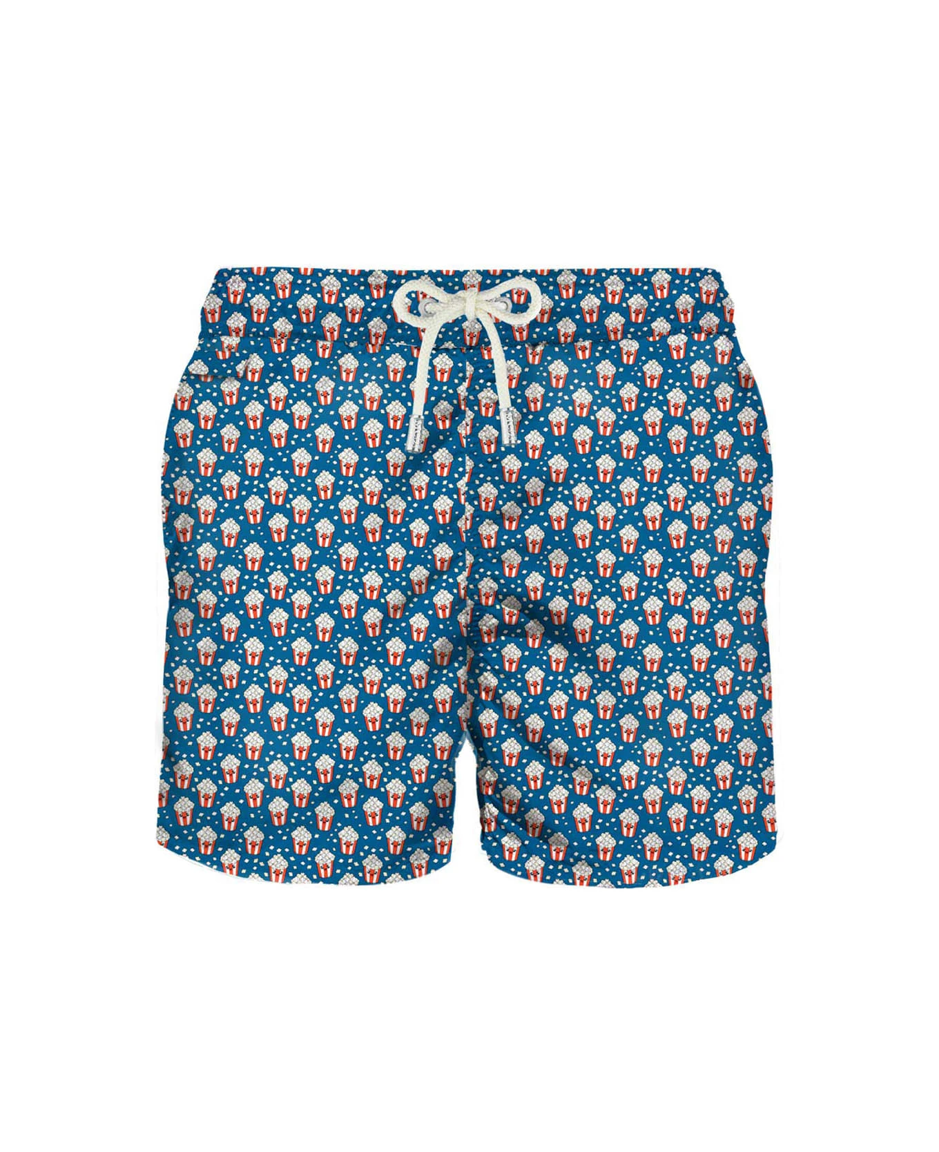 MC2 Saint Barth Man Light Fabric Swim Shorts With Pop Corn Print