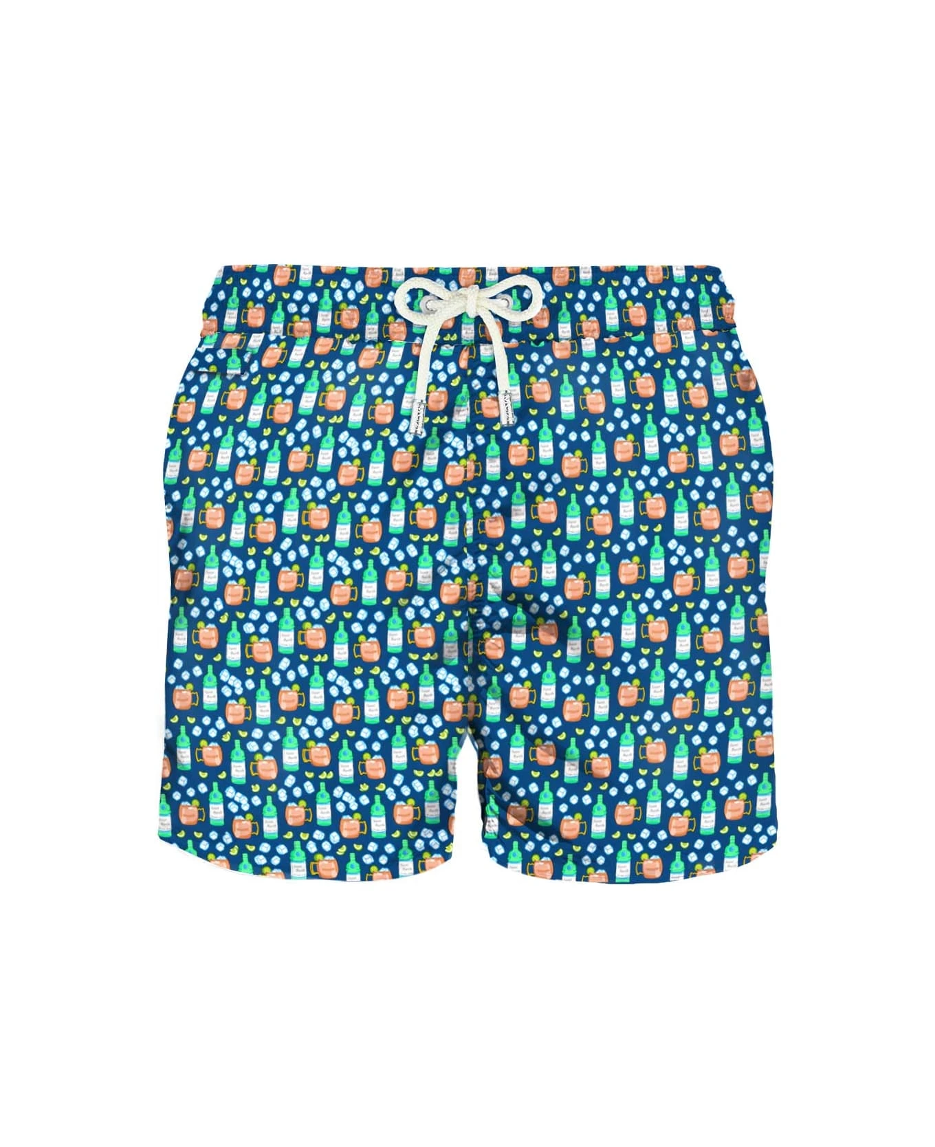 MC2 Saint Barth Light Fabric Man Swim Shorts Moscow Mule Print