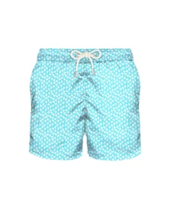 MC2 Saint Barth Light Fabric Man Swim Shorts Palms Print