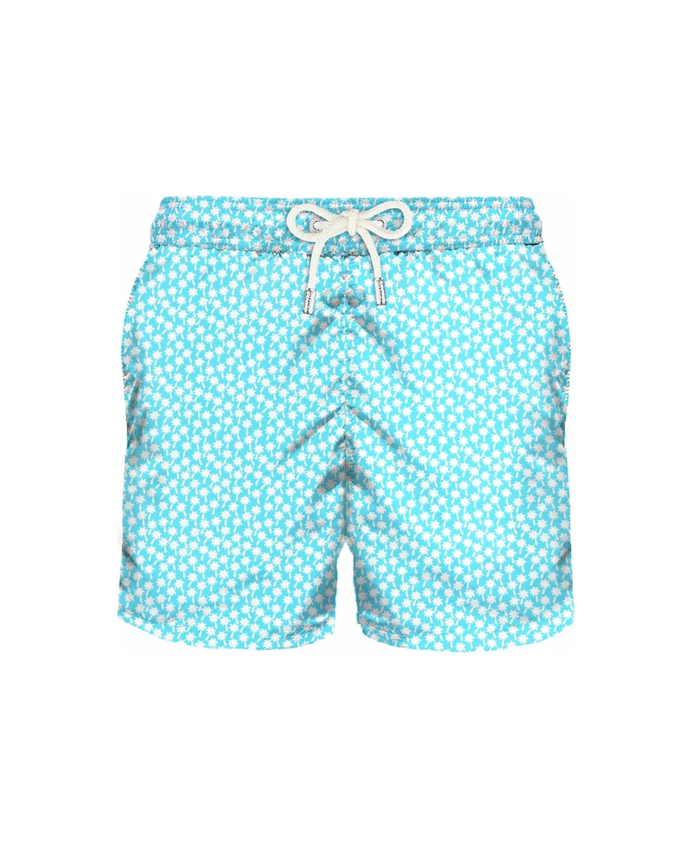 MC2 Saint Barth Light Fabric Man Swim Shorts Palms Print