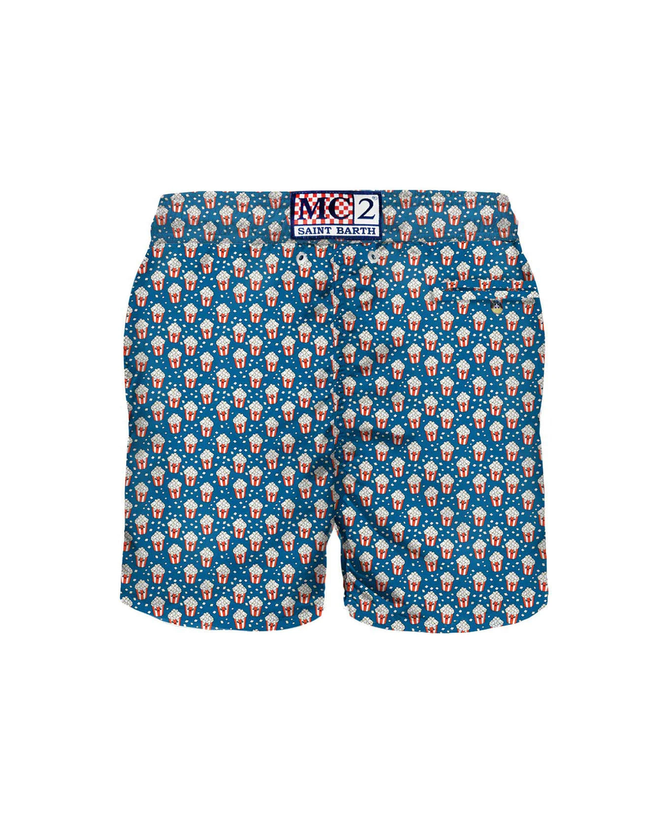 MC2 Saint Barth Man Light Fabric Swim Shorts With Pop Corn Print - Image 2