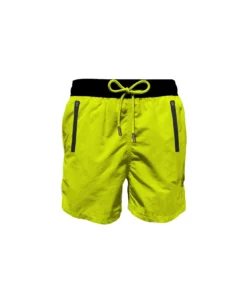 MC2 Saint Barth Fluo Yellow Light Fabric Zipped Swim Shorts