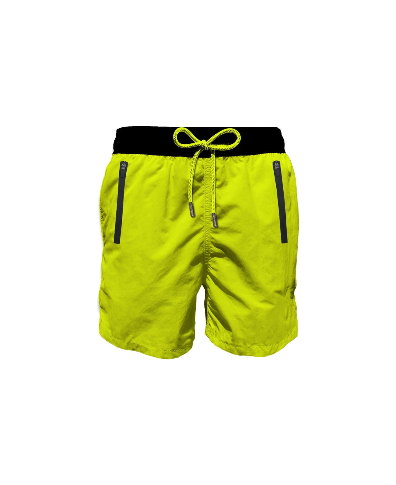 MC2 Saint Barth Fluo Yellow Light Fabric Zipped Swim Shorts