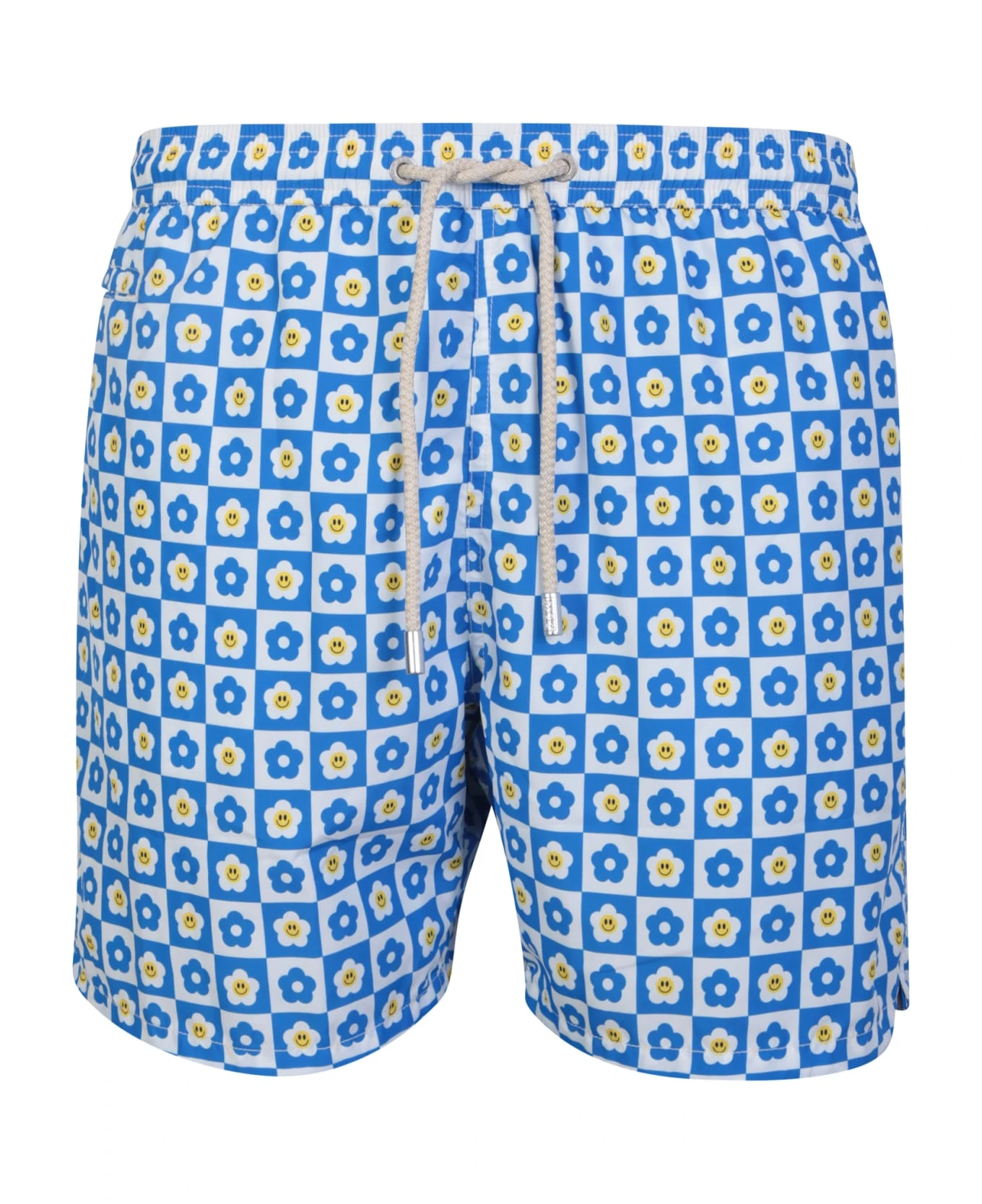 MC2 Saint Barth Light Blue Flowers Print Swim Shorts By Mc Saint Barth