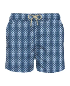 MC2 Saint Barth Man Light Fabric Swim Shorts With Anchor Print