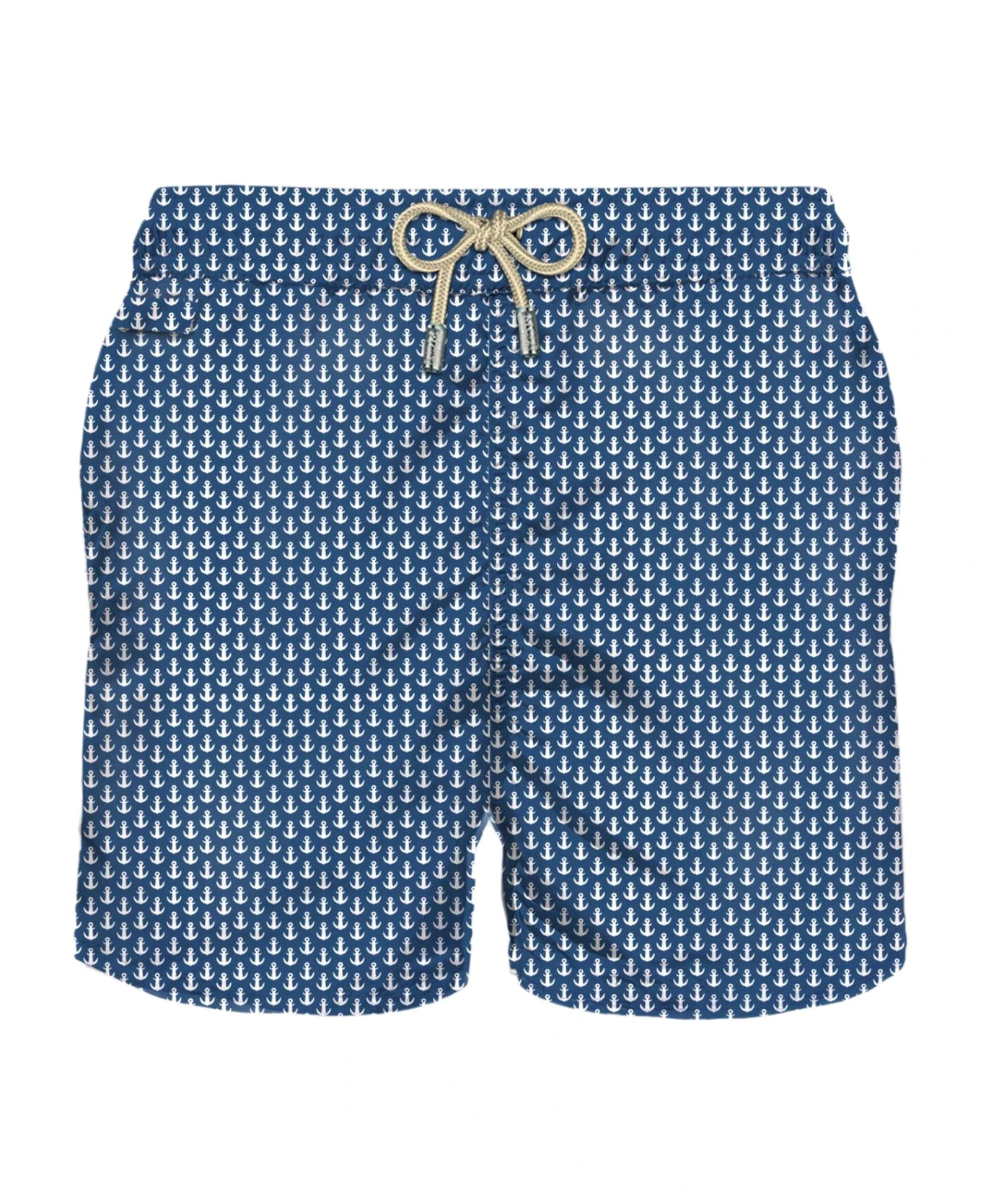 MC2 Saint Barth Man Light Fabric Swim Shorts With Anchor Print