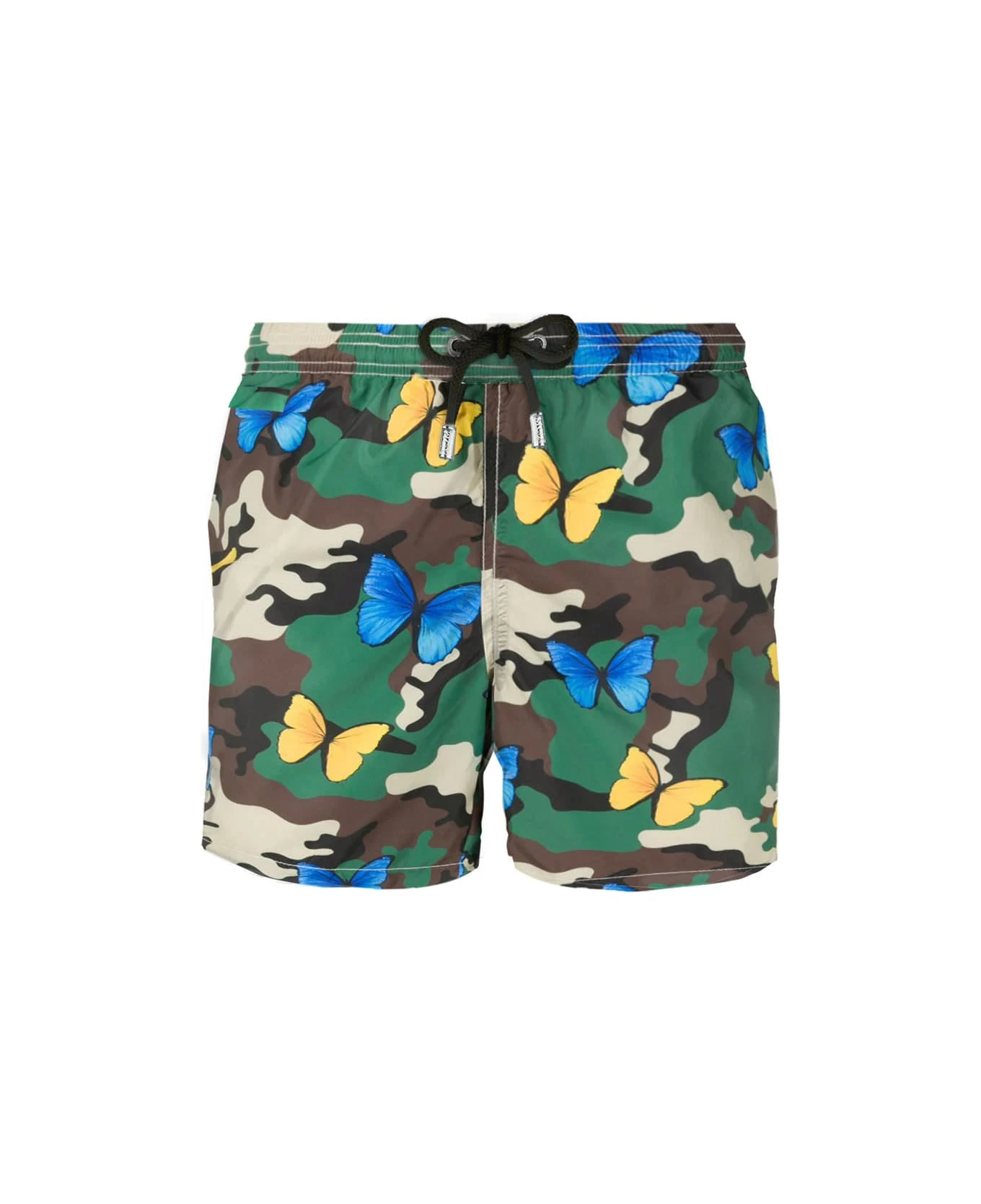 MC2 Saint Barth Light Fabric Man Swim Shorts Butterfly And Camouflage Print