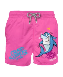 MC2 Saint Barth Man Swim Shorts With Shark Print | Crypto Puppets® Special Edition