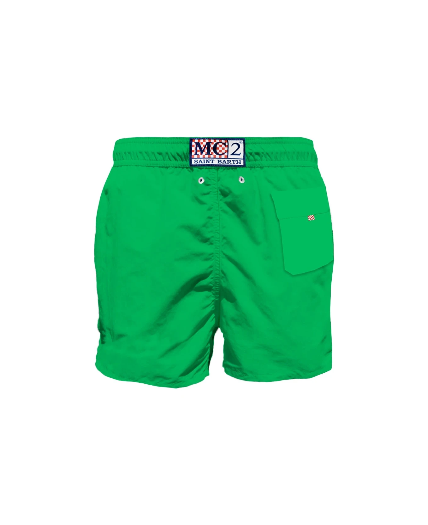 MC2 Saint Barth Green Man Swim Shorts With Pocket - Image 2