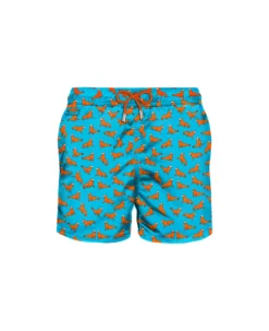 MC2 Saint Barth Man Light Fabric Swim Shorts With Seal Print