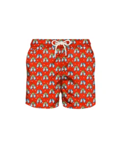 MC2 Saint Barth Light Fabric Man Swim Shorts With Gin-gle Drink Print