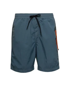 PARAJUMPERS 'mitch' Blue Swim Trunks With Key Chain Detail In Nylon Man