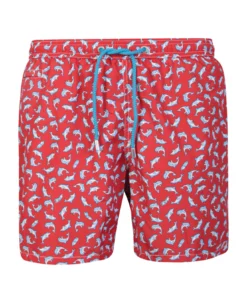 MC2 Saint Barth Red Dolphins Print Swim Shorts By Mc Saint Barth