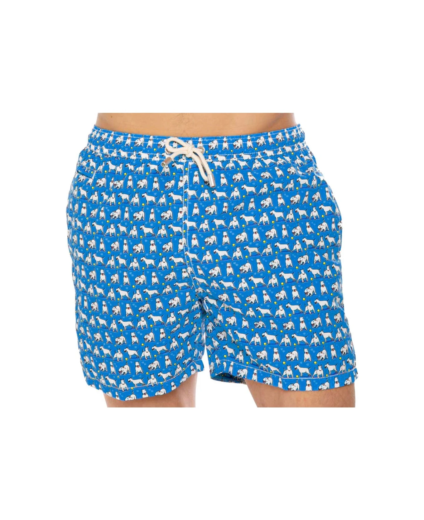 MC2 Saint Barth Light Fabric Man Swim Shorts Bull Terrier Print - Image 3