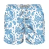 MC2 Saint Barth Man Light Fabric Swim Shorts With Light Blue Paisley Print