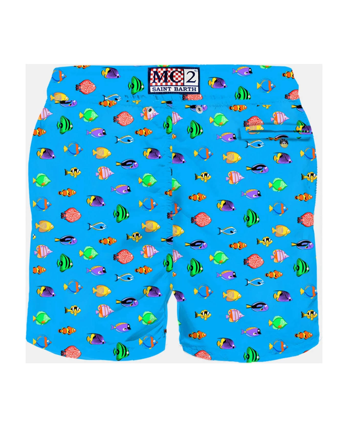 MC2 Saint Barth Man Light Fabric Swim Shorts With Fish Print - Image 2
