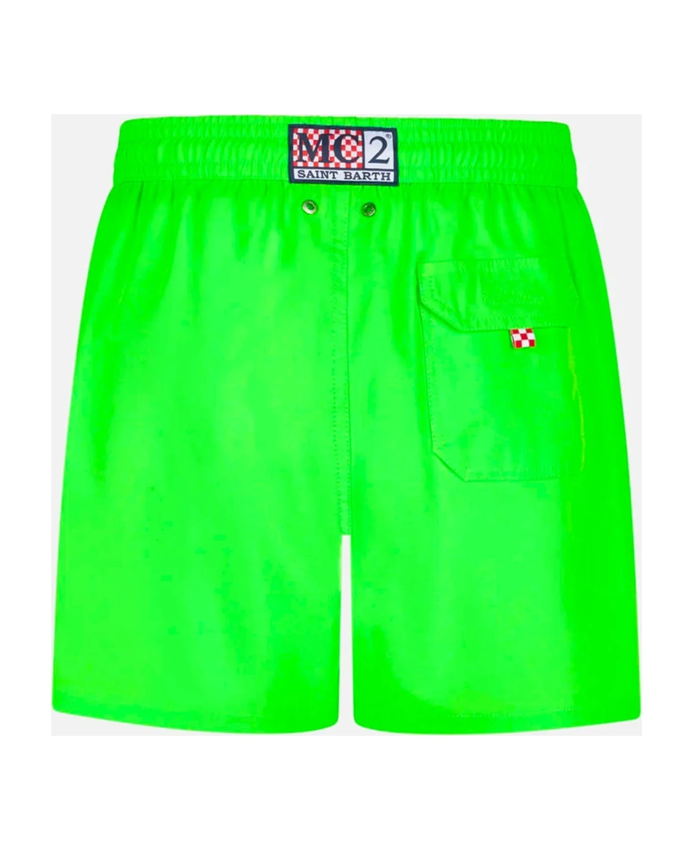 MC2 Saint Barth Man Fluo Green Comfort Swim Shorts - Image 2