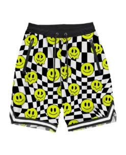 MC2 Saint Barth Checked Swim Shorts Surf Style With Smiles Print