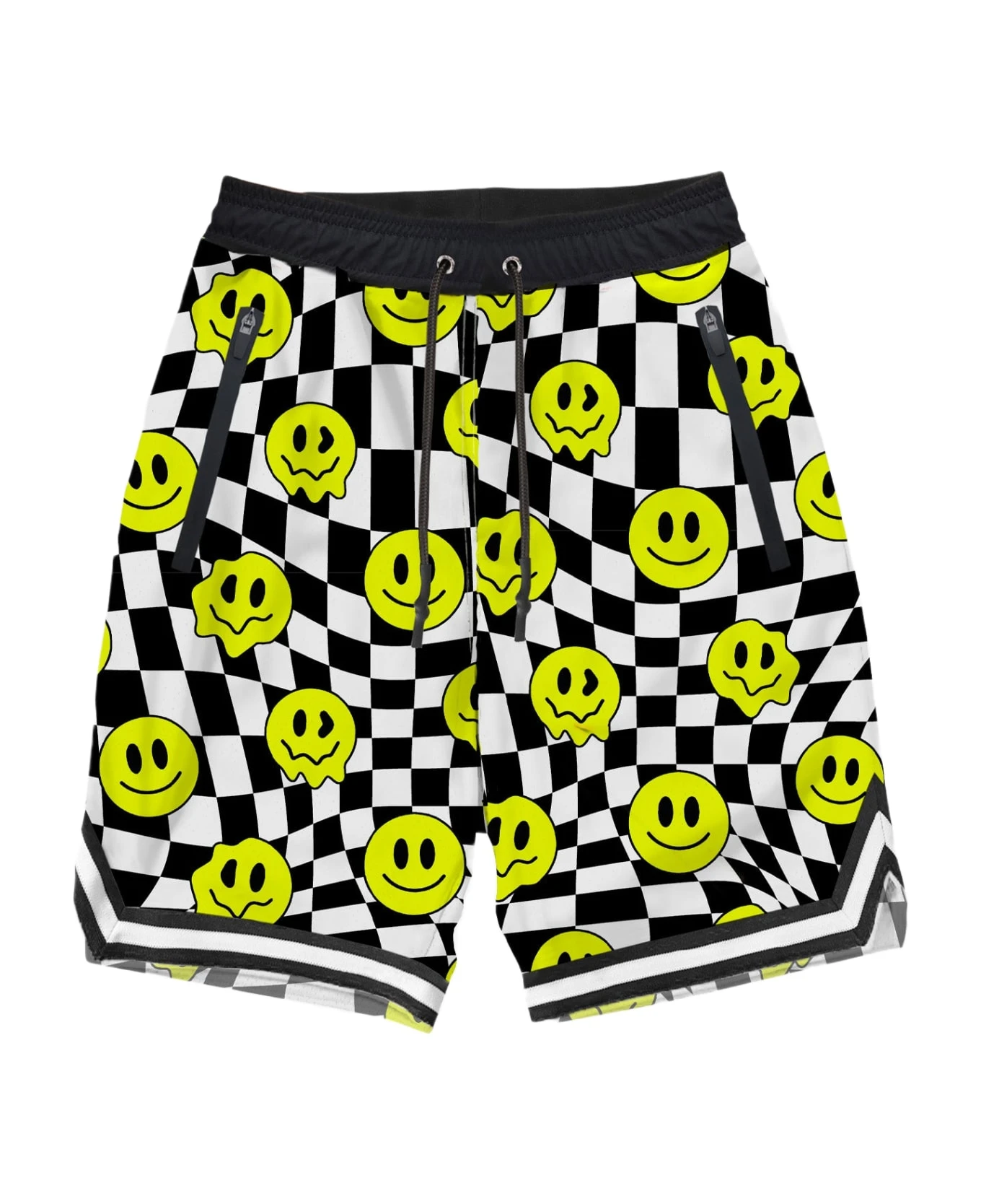 MC2 Saint Barth Checked Swim Shorts Surf Style With Smiles Print