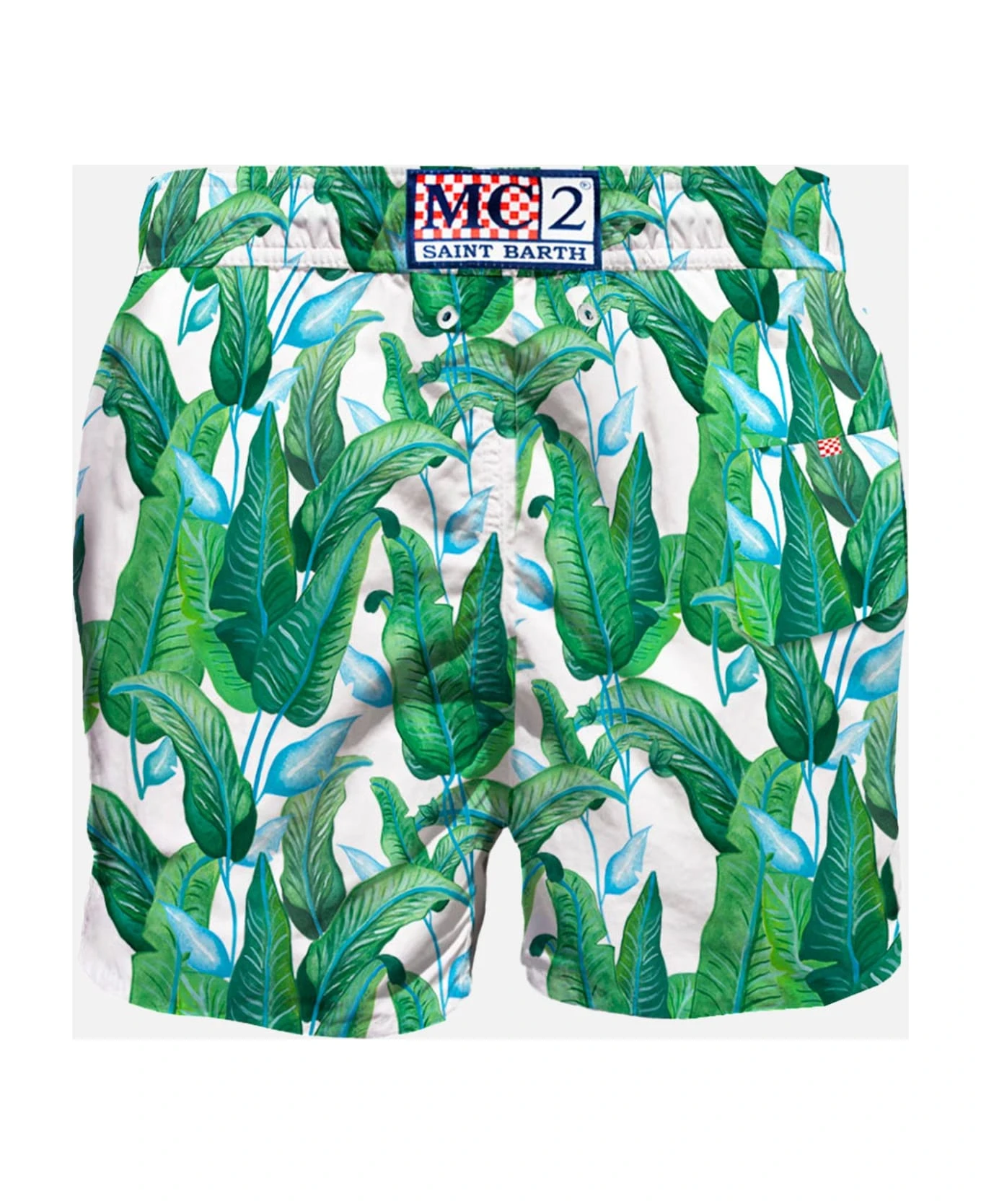 MC2 Saint Barth Tropical Leaf Print Mid-length Swim Shorts - Image 2