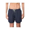 MC2 Saint Barth Solid Blue Mid-length Linen Swim Shorts