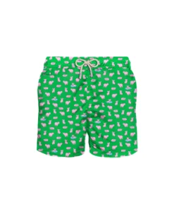 MC2 Saint Barth Man Light Fabric Swim Shorts With Pig Print