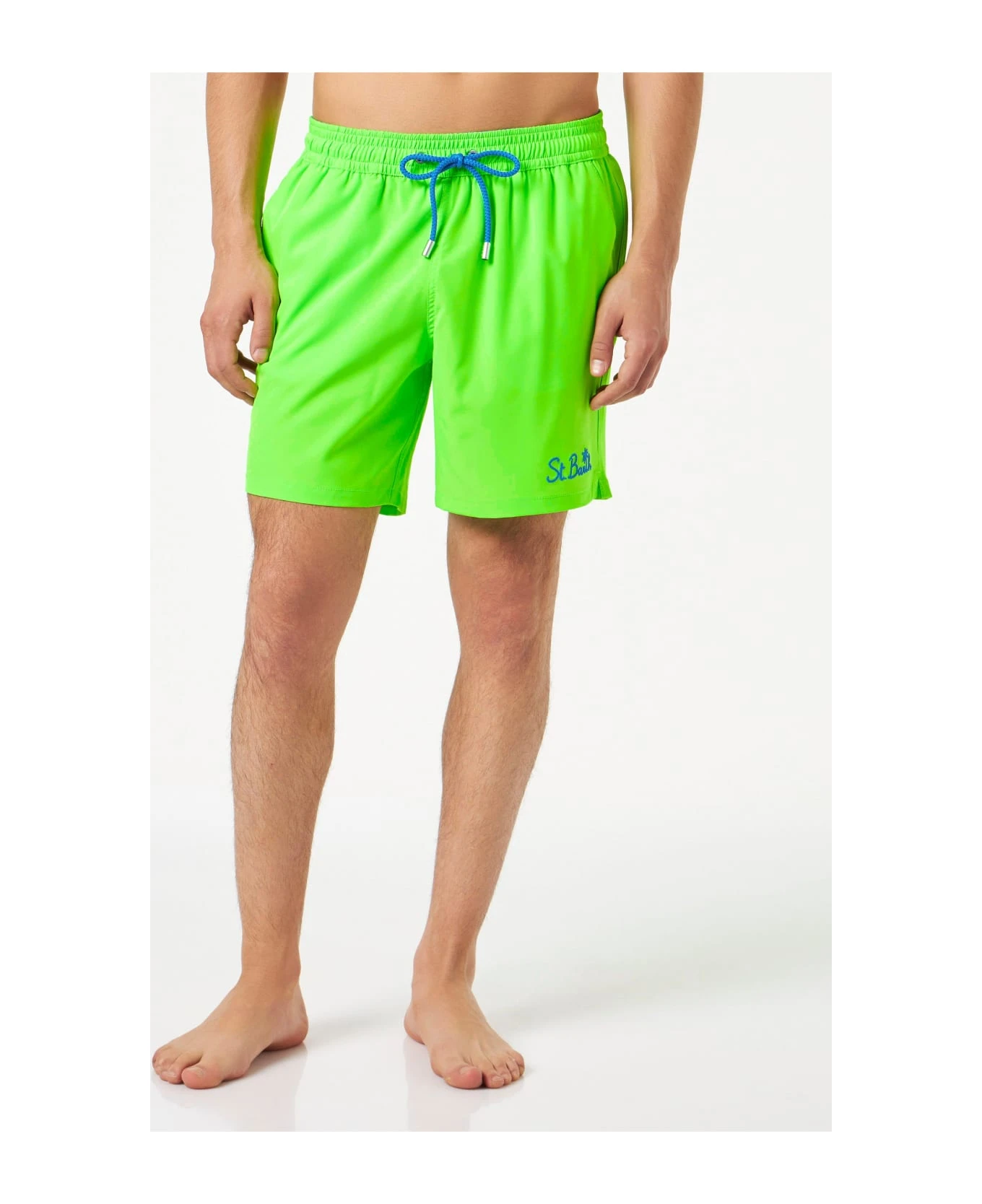 MC2 Saint Barth Man Fluo Green Comfort Swim Shorts - Image 3