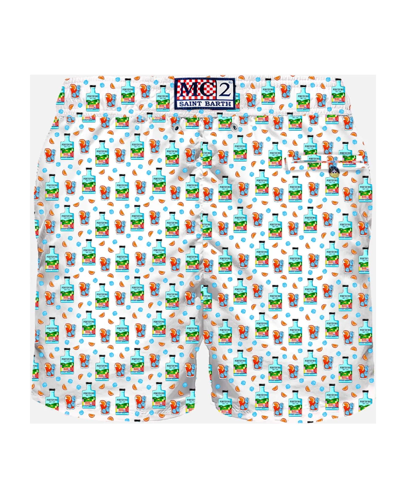 MC2 Saint Barth Man Light Fabric Swim Shorts With Portofino Dry Gin Print | Portofino Dry Gin Special Edition - Image 2