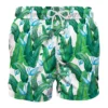 MC2 Saint Barth Tropical Leaf Print Mid-length Swim Shorts