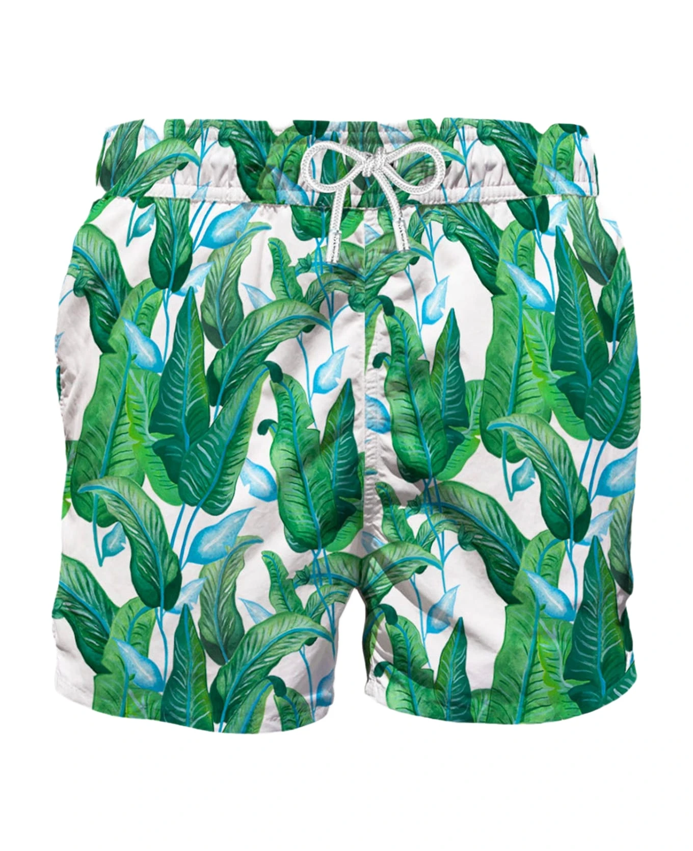 MC2 Saint Barth Tropical Leaf Print Mid-length Swim Shorts