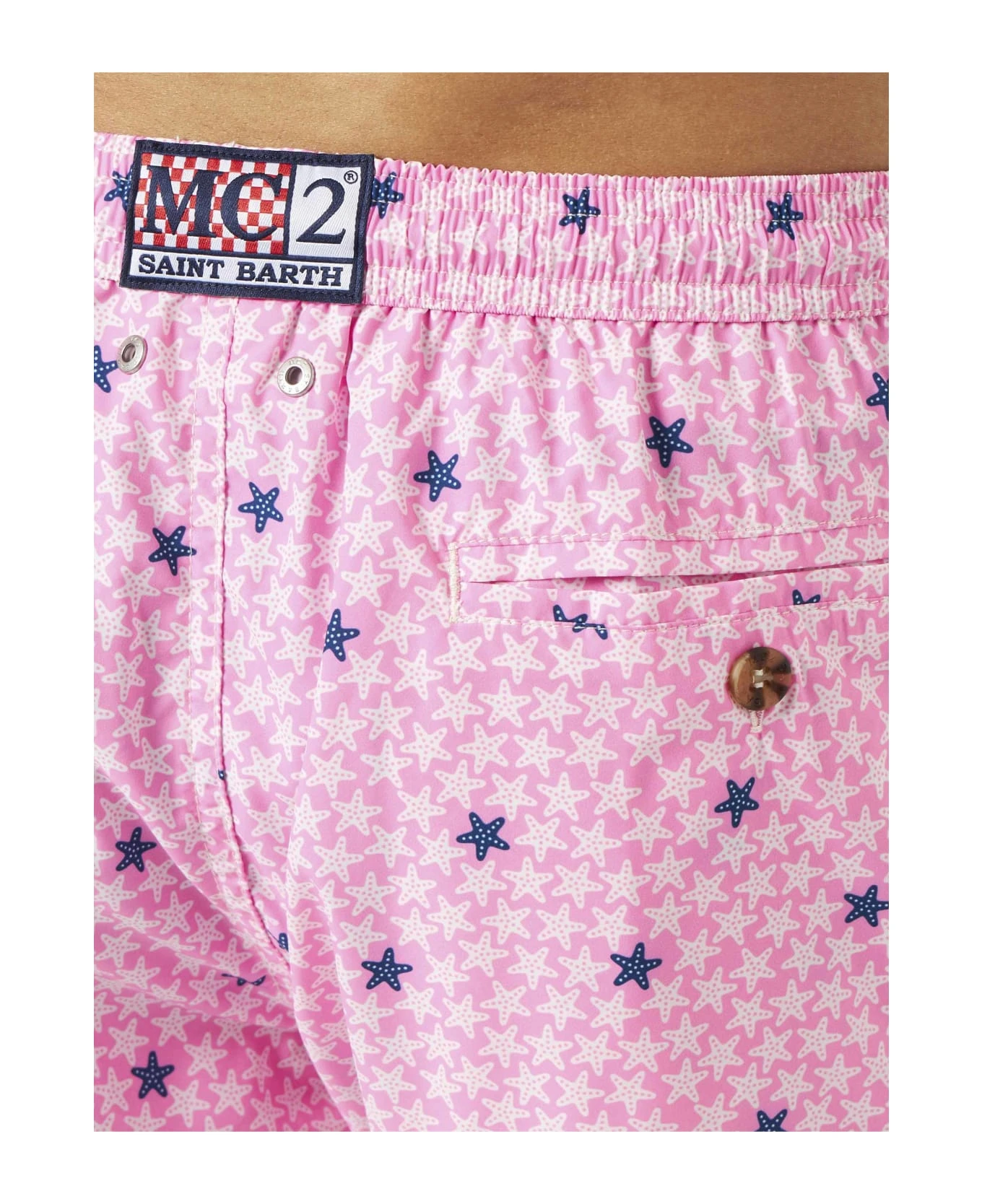 MC2 Saint Barth Man Light Fabric Comfort Swim Shorts With Starfish Print - Image 5