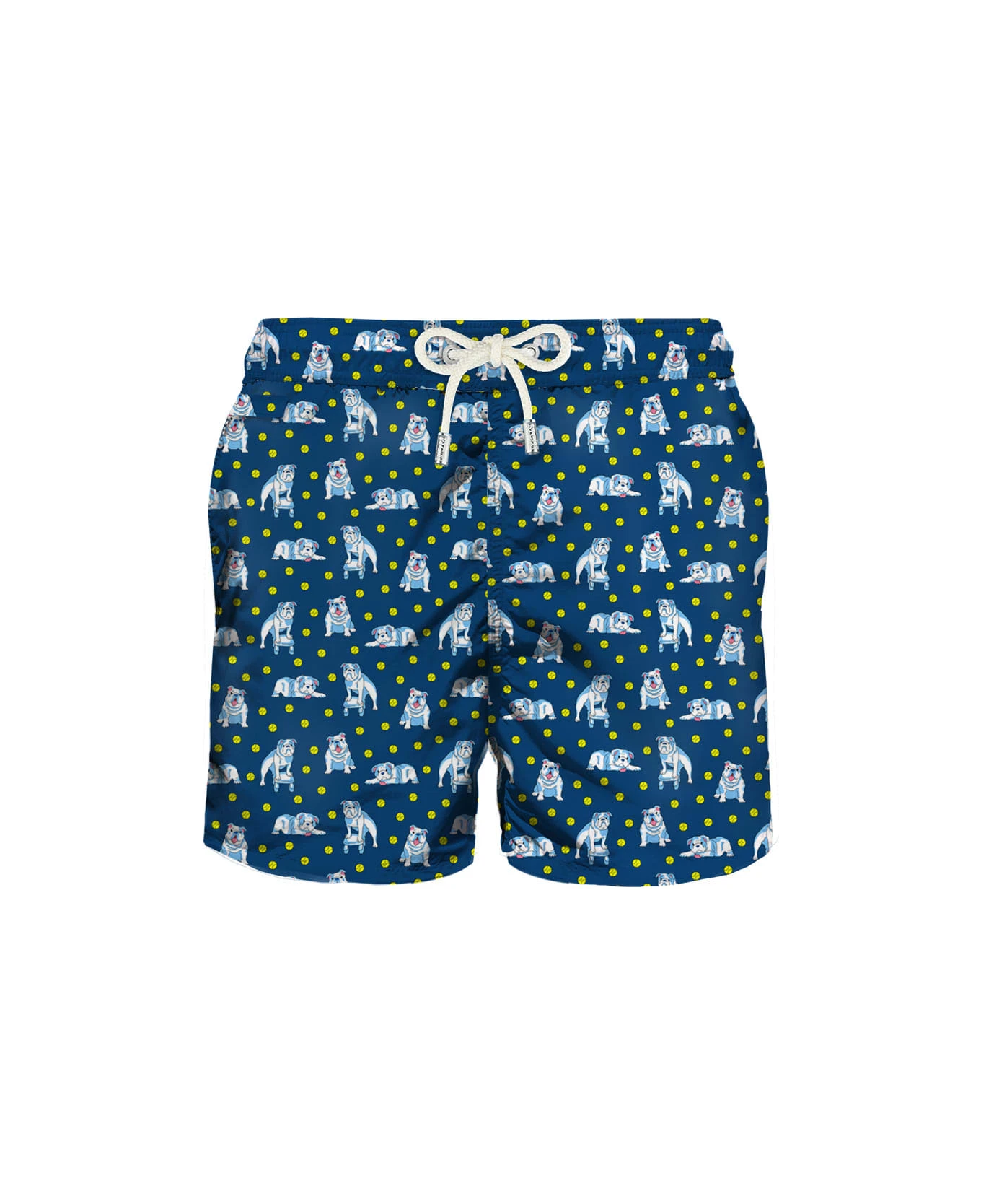 MC2 Saint Barth Light Fabric Man Swim Shorts English Bulldog Print