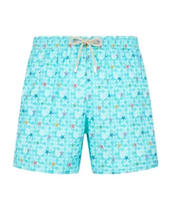 MC2 Saint Barth Man Light Fabric Comfort Swim Shorts With Sea Star Print