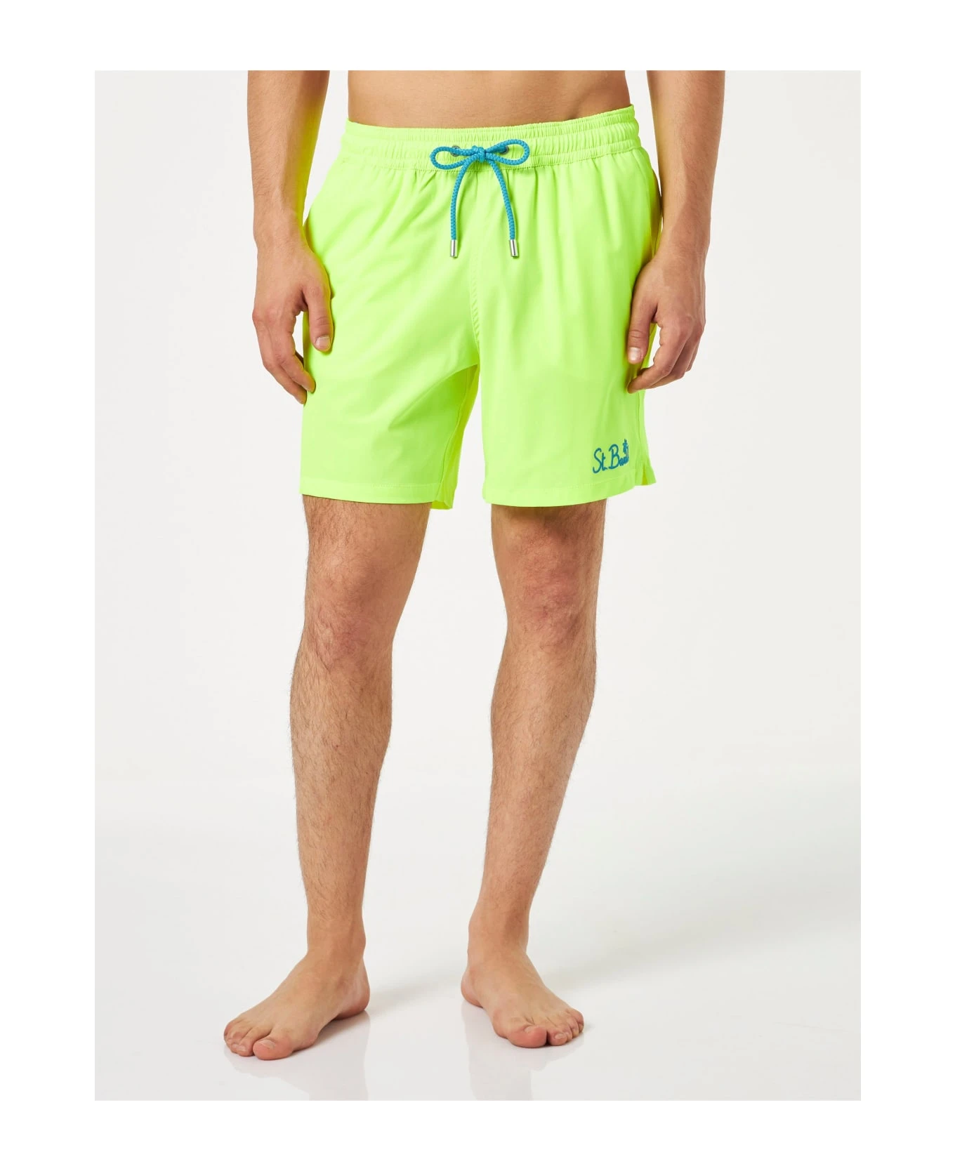 MC2 Saint Barth Man Fluo Yellow Comfort Swim Shorts - Image 3