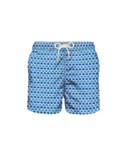 MC2 Saint Barth Man Swim Shorts With Starfishes Print