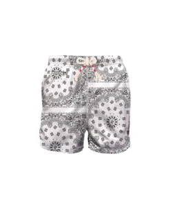 MC2 Saint Barth Man Swim Shorts With White Bandanna Print
