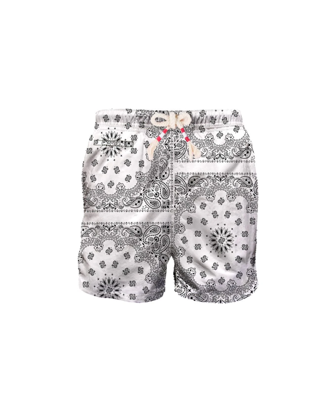 MC2 Saint Barth Man Swim Shorts With White Bandanna Print