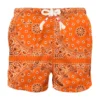 MC2 Saint Barth Man Swim Shorts With Orange Bandanna Print