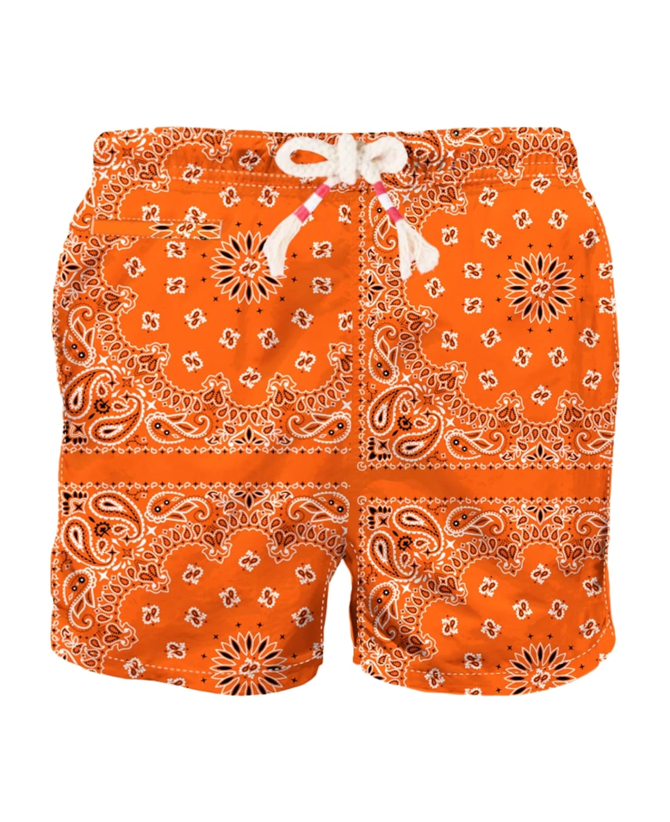 MC2 Saint Barth Man Swim Shorts With Orange Bandanna Print