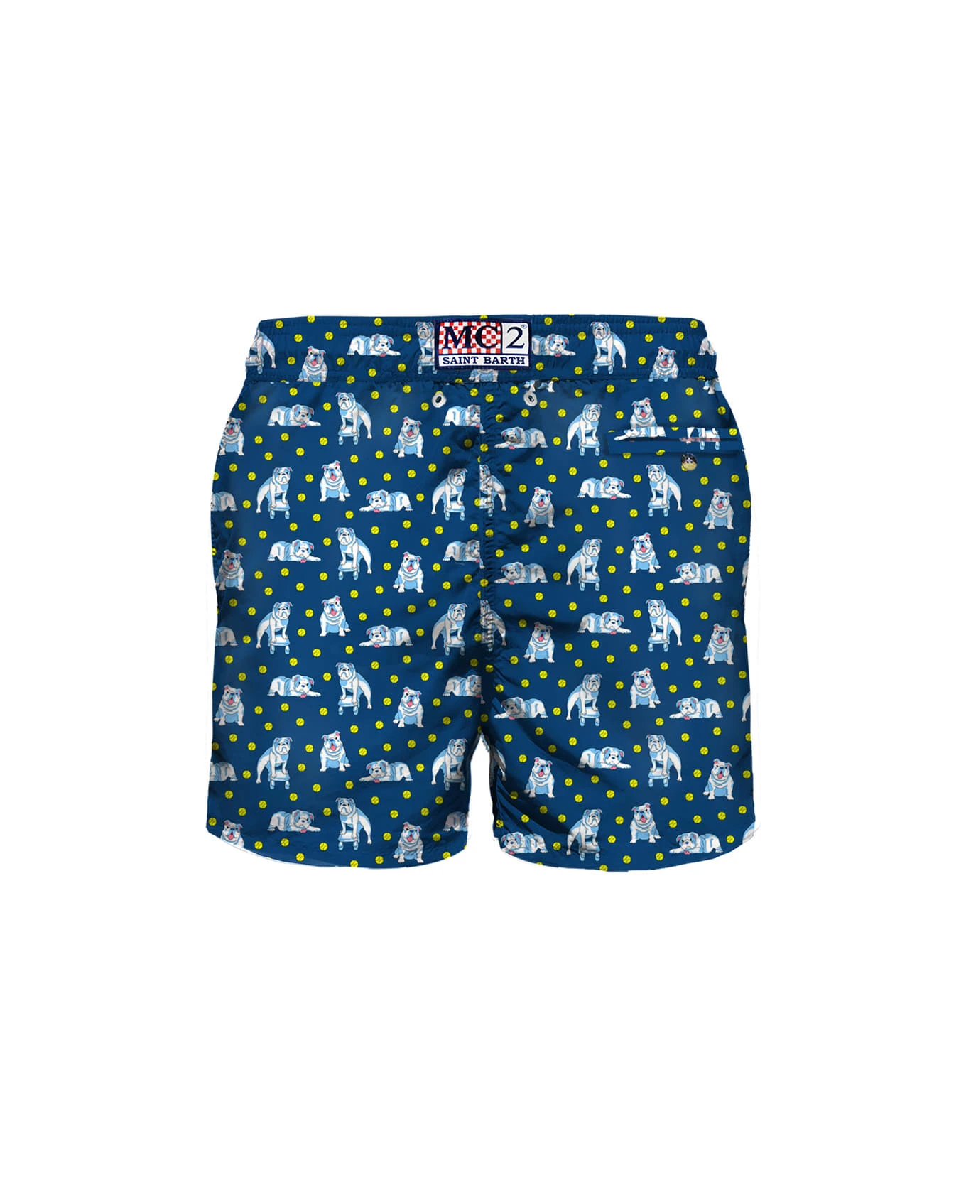 MC2 Saint Barth Light Fabric Man Swim Shorts English Bulldog Print - Image 2